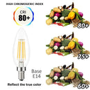 Vintage clear glass led candle bulb dining room 12 pack by Decorbites