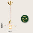 GobekUsa Glass Lamp LED Pendant Light Fixture with Copper Socket for Nordic Modern Home Decor