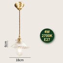 GobekUsa Glass Lamp LED Pendant Light Fixture with Copper Socket for Nordic Modern Home Decor
