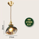 GobekUsa Glass Lamp LED Pendant Light Fixture with Copper Socket for Nordic Modern Home Decor