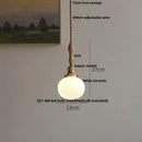 GobekUsa Adjustable LED Pendant Lights Ash Wood White Ceramic Modern Hanging Lamp