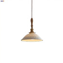 GobekUsa Adjustable LED Pendant Lights Ash Wood White Ceramic Modern Hanging Lamp