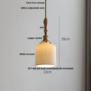 GobekUsa Adjustable LED Pendant Lights Ash Wood White Ceramic Modern Hanging Lamp