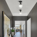 GobekUsa Glass Globe Semi Flush Mount Ceiling Light Fixture