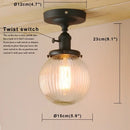 GobekUsa Glass Globe Semi Flush Mount Ceiling Light Fixture