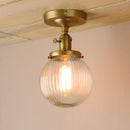 GobekUsa Glass Globe Semi Flush Mount Ceiling Light Fixture