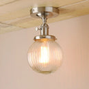 GobekUsa Glass Globe Semi Flush Mount Ceiling Light Fixture