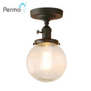 GobekUsa Glass Globe Semi Flush Mount Ceiling Light Fixture