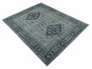 Hand Knotted Wool Serapi Vintage Area Rug Silver Gray Distressed by The Rug Decor