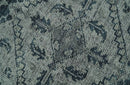 Hand Knotted Wool Serapi Vintage Area Rug Silver Gray Distressed by The Rug Decor