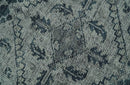 Vintage Style Distressed Traditional Hand Knotted Serapi Silver and Gray Multi Size Area Rug