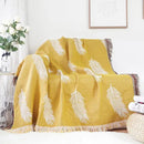GobekUsa Bohemian Cotton Plaid Sofa Blanket - Anti-Slip Knitted Decorative Home Cover