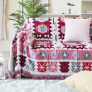 GobekUsa Bohemian Cotton Plaid Sofa Blanket - Anti-Slip Knitted Decorative Home Cover