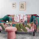 GobekUsa Bohemian Cotton Plaid Sofa Blanket - Anti-Slip Knitted Decorative Home Cover