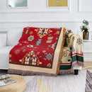 GobekUsa Bohemian Cotton Plaid Sofa Blanket - Anti-Slip Knitted Decorative Home Cover