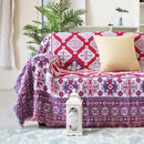 GobekUsa Bohemian Cotton Plaid Sofa Blanket - Anti-Slip Knitted Decorative Home Cover