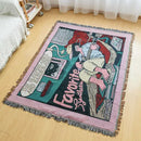 GobekUsa Bohemian Cotton Plaid Sofa Blanket - Anti-Slip Knitted Decorative Home Cover
