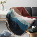 GobekUsa Bohemian Cotton Plaid Sofa Blanket - Anti-Slip Knitted Decorative Home Cover