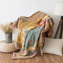 GobekUsa Bohemian Cotton Plaid Sofa Blanket - Anti-Slip Knitted Decorative Home Cover