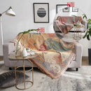 GobekUsa Bohemian Cotton Plaid Sofa Blanket - Anti-Slip Knitted Decorative Home Cover