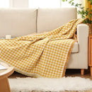 GobekUsa Bohemian Cotton Plaid Sofa Blanket - Anti-Slip Knitted Decorative Home Cover
