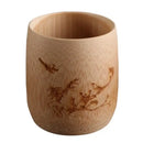 Vintage engraved bamboo drinking cup set dining room tea drinkware by Decorbites