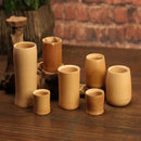Vintage engraved bamboo drinking cup set dining room tea drinkware by Decorbites