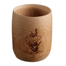 Vintage engraved bamboo drinking cup set dining room tea drinkware by Decorbites