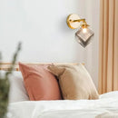 GobekUsa Grey Glass LED Wall Lamp Bedroom Living Room Loft Modern Copper Wandlamp