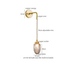 GobekUsa Grey Glass LED Wall Lamp Bedroom Living Room Loft Modern Copper Wandlamp