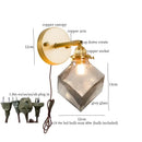 GobekUsa Grey Glass LED Wall Lamp Bedroom Living Room Loft Modern Copper Wandlamp