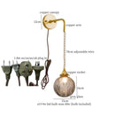 GobekUsa Grey Glass LED Wall Lamp Bedroom Living Room Loft Modern Copper Wandlamp