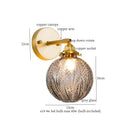 GobekUsa Grey Glass LED Wall Lamp Bedroom Living Room Loft Modern Copper Wandlamp