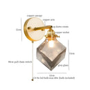 GobekUsa Grey Glass LED Wall Lamp Bedroom Living Room Loft Modern Copper Wandlamp