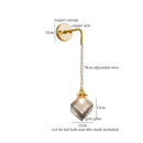 GobekUsa Grey Glass LED Wall Lamp Bedroom Living Room Loft Modern Copper Wandlamp