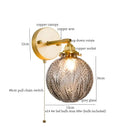 GobekUsa Grey Glass LED Wall Lamp Bedroom Living Room Loft Modern Copper Wandlamp