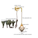 GobekUsa Grey Glass LED Wall Lamp Bedroom Living Room Loft Modern Copper Wandlamp