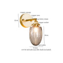 GobekUsa Grey Glass LED Wall Lamp Bedroom Living Room Loft Modern Copper Wandlamp