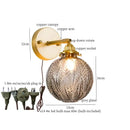 GobekUsa Grey Glass LED Wall Lamp Bedroom Living Room Loft Modern Copper Wandlamp