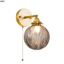 GobekUsa Grey Glass LED Wall Lamp Bedroom Living Room Loft Modern Copper Wandlamp