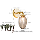 GobekUsa Grey Glass LED Wall Lamp Bedroom Living Room Loft Modern Copper Wandlamp