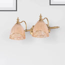 GobekUsa Modern Floral Wall Sconce with Amber Glass, Brass Finish, 2/3 Bulbs - 16.5"/24.5" W