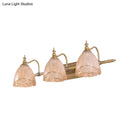GobekUsa Modern Floral Wall Sconce with Amber Glass, Brass Finish, 2/3 Bulbs - 16.5"/24.5" W