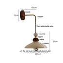 GobekUsa Ceramic LED Wall Light Copper Pull Chain Wood Base Modern Bedside Lamp