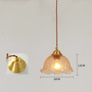 GobekUsa Cracked Glass Copper Wooden Pendant Light for Home Indoor Living Room