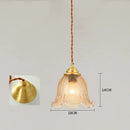 GobekUsa Cracked Glass Copper Wooden Pendant Light for Home Indoor Living Room