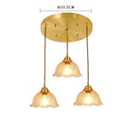 GobekUsa Cracked Glass Copper Wooden Pendant Light for Home Indoor Living Room