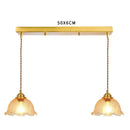 GobekUsa Cracked Glass Copper Wooden Pendant Light for Home Indoor Living Room