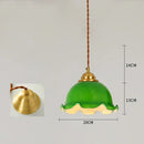 GobekUsa Cracked Glass Copper Wooden Pendant Light for Home Indoor Living Room