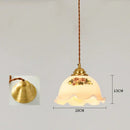 GobekUsa Cracked Glass Copper Wooden Pendant Light for Home Indoor Living Room